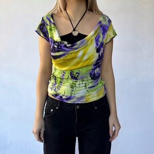 Y2K Halter Top Tie Dye Small